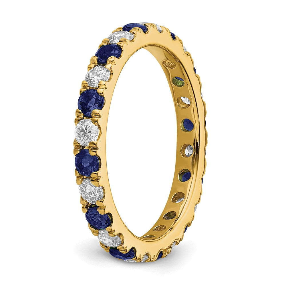 14K Lab Grown Diamond VS/SI FGH & Cr Blue Sapp Eternity Band