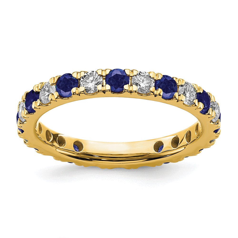 14K Lab Grown Diamond VS/SI FGH & Cr Blue Sapp Eternity Band