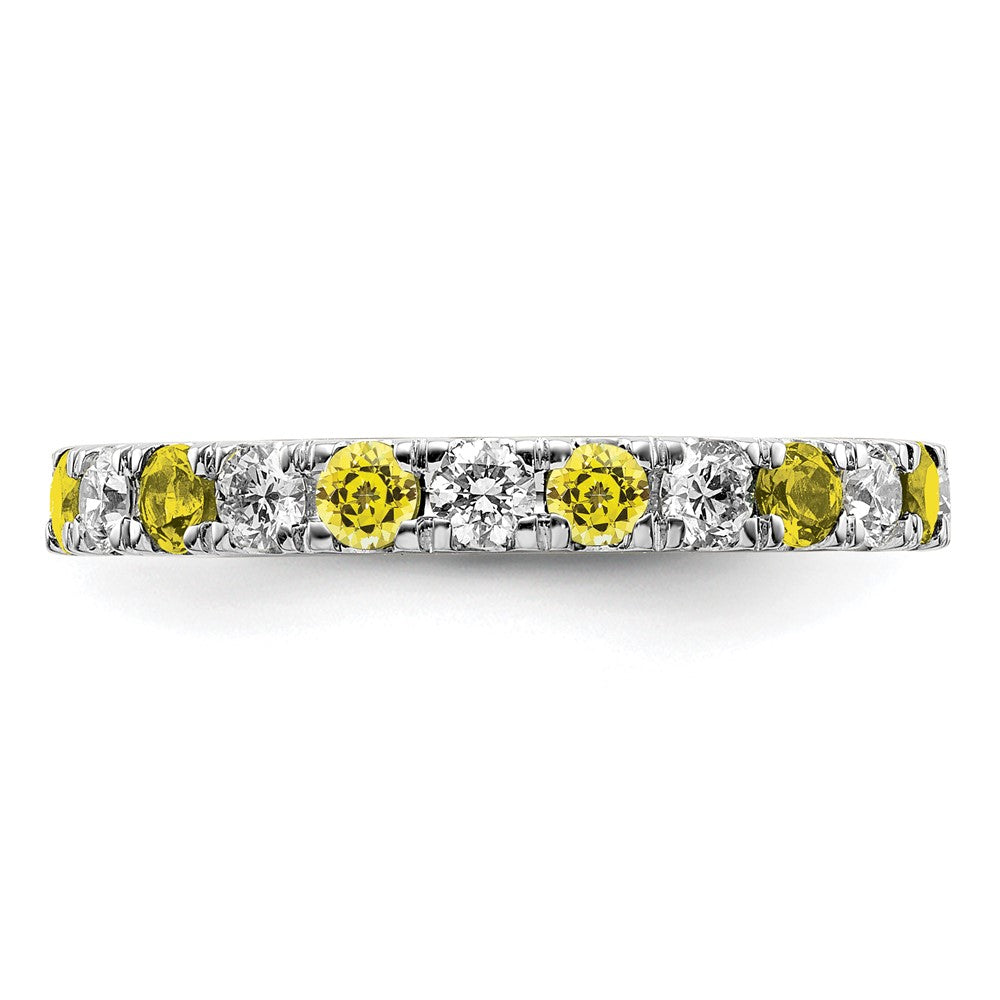 14K White Gold Lab Grown Dia VS/SI FGH & Cr Yellow Sapp Eternity B