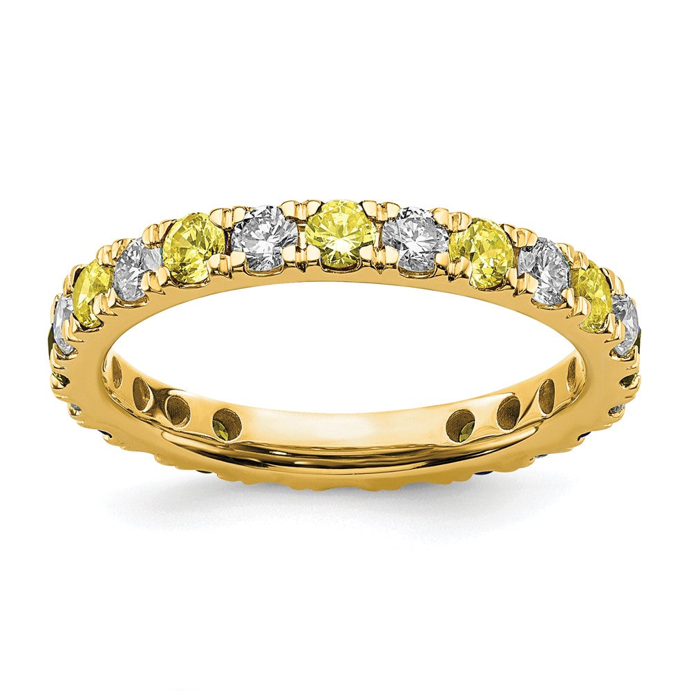 14K Lab Grown Diamond VS/SI FGH & Cr Yellow Sapp Eternity Band