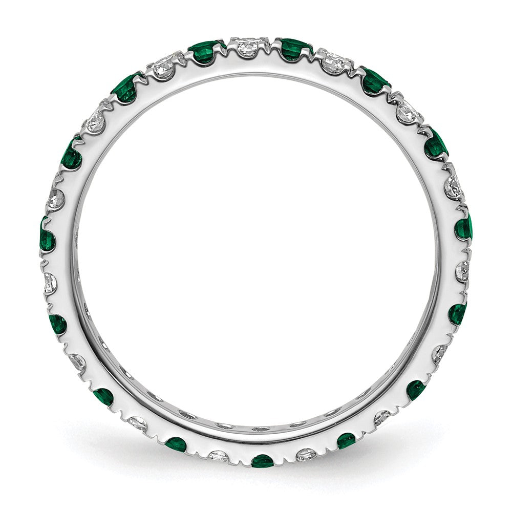 14K White Gold Lab Grown Dia VS/SI FGH & Cr Emerald Eternity Band