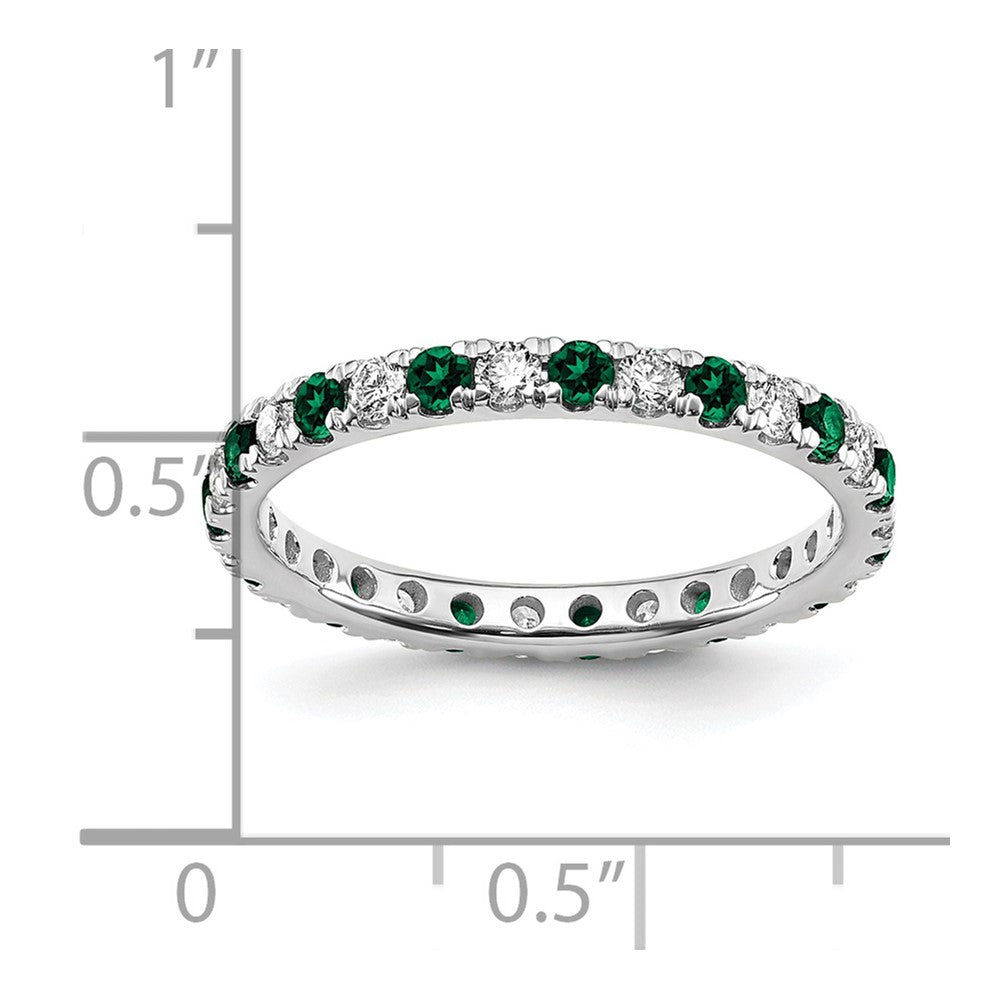 14K White Gold Lab Grown Dia VS/SI FGH & Cr Emerald Eternity Band