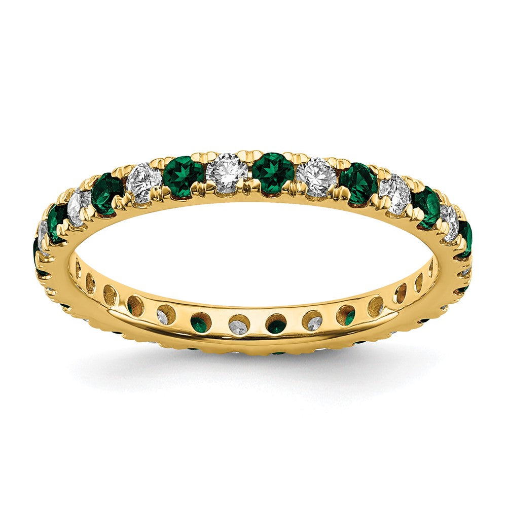 14K Lab Grown Diamond VS/SI FGH & Cr Emerald Eternity Band