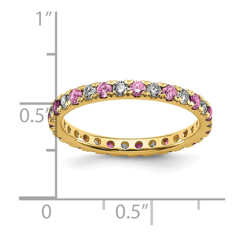 14K Lab Grown Diamond VS/SI FGH & Cr Pink Sapp Eternity Band