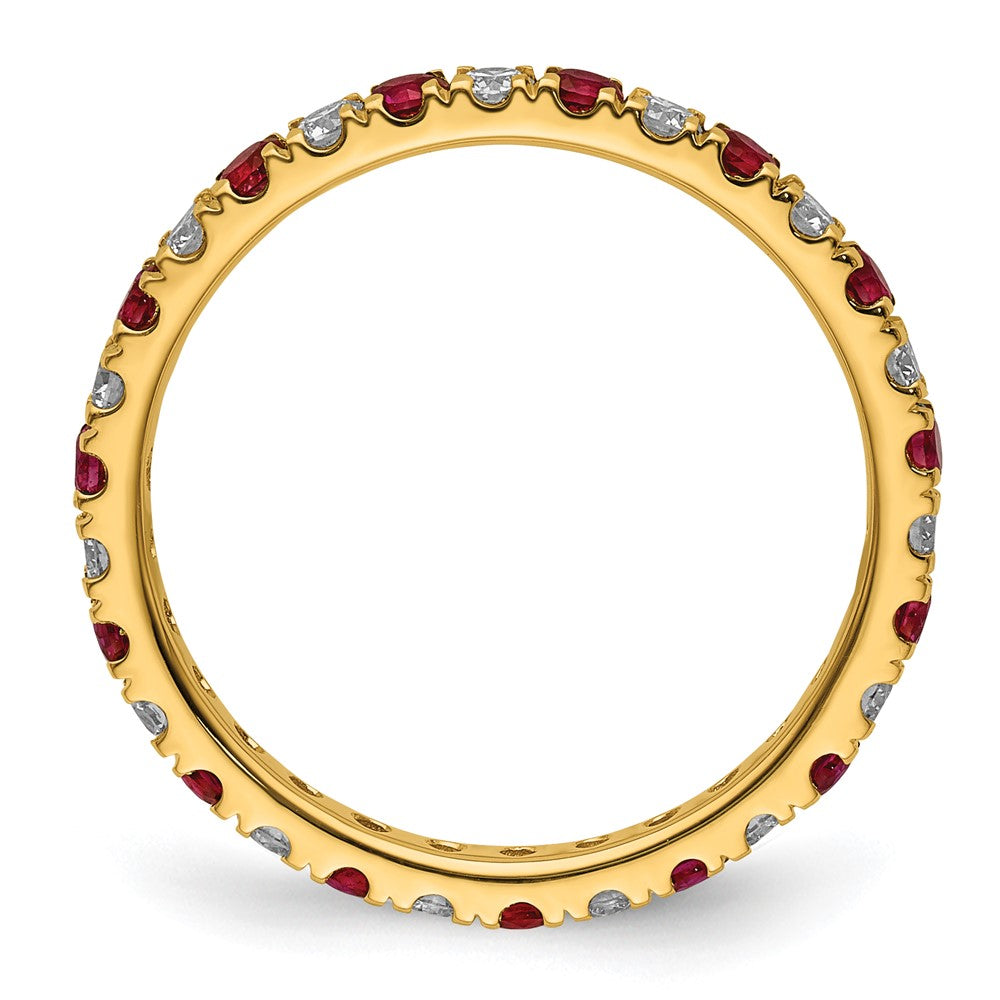 14K Lab Grown Diamond VS/SI FGH & Cr Ruby Eternity Band