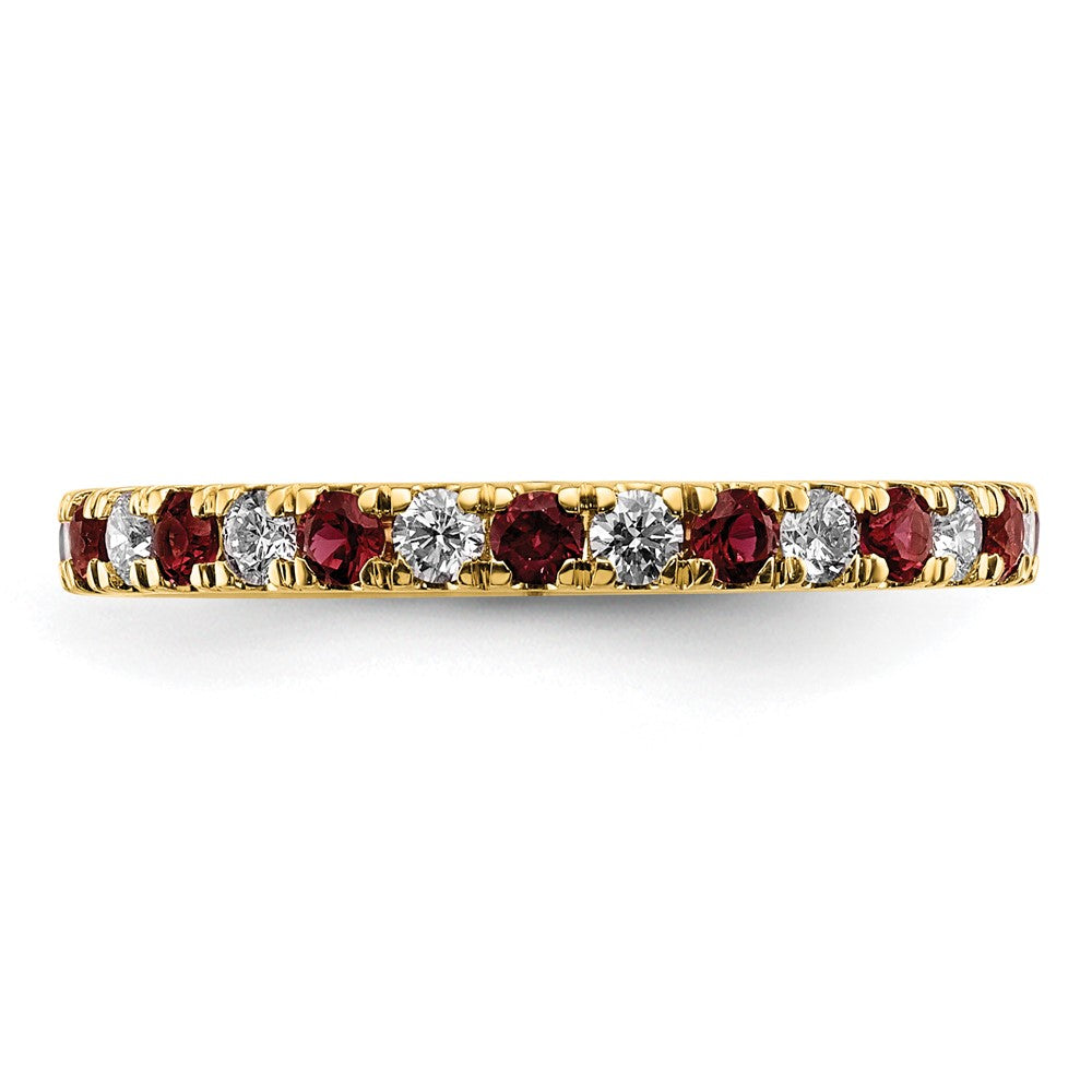 14K Lab Grown Diamond VS/SI FGH & Cr Ruby Eternity Band