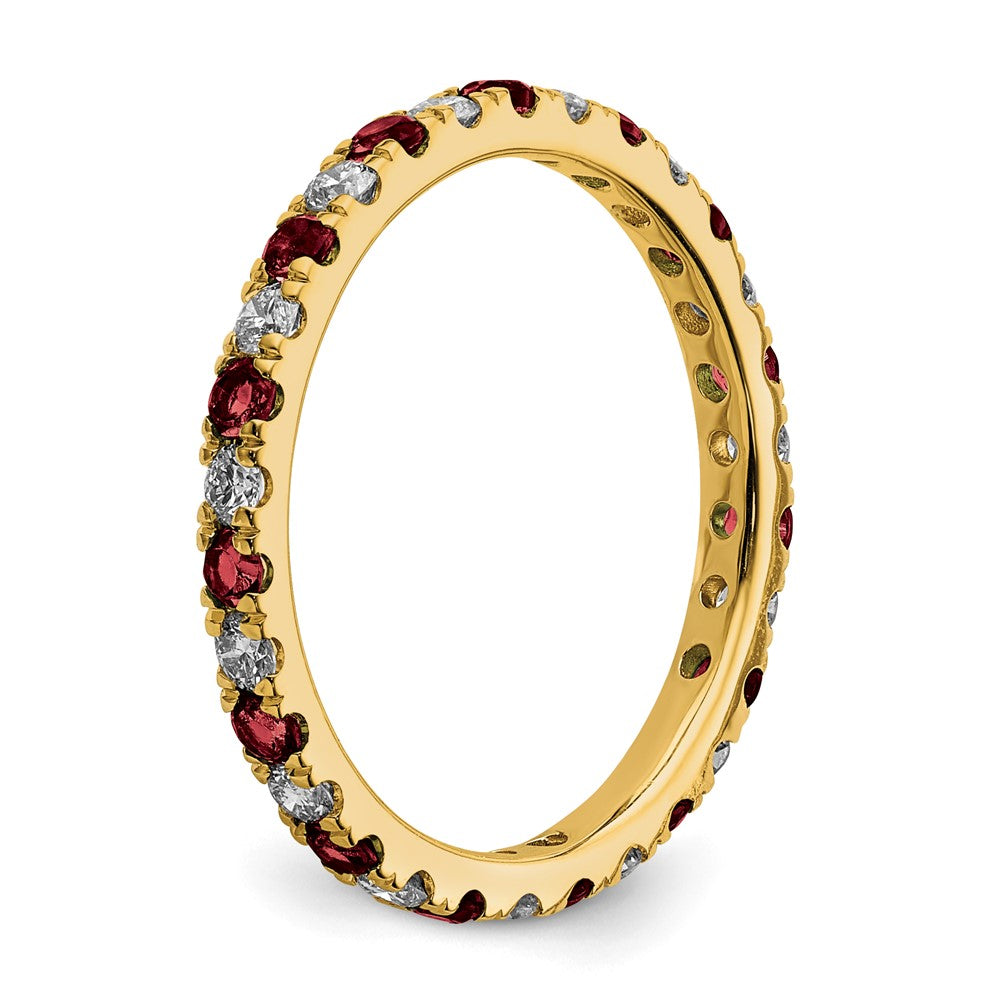 14K Lab Grown Diamond VS/SI FGH & Cr Ruby Eternity Band