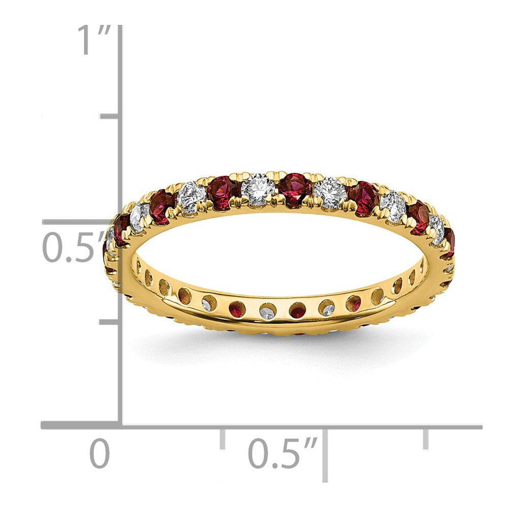 14K Lab Grown Diamond VS/SI FGH & Cr Ruby Eternity Band