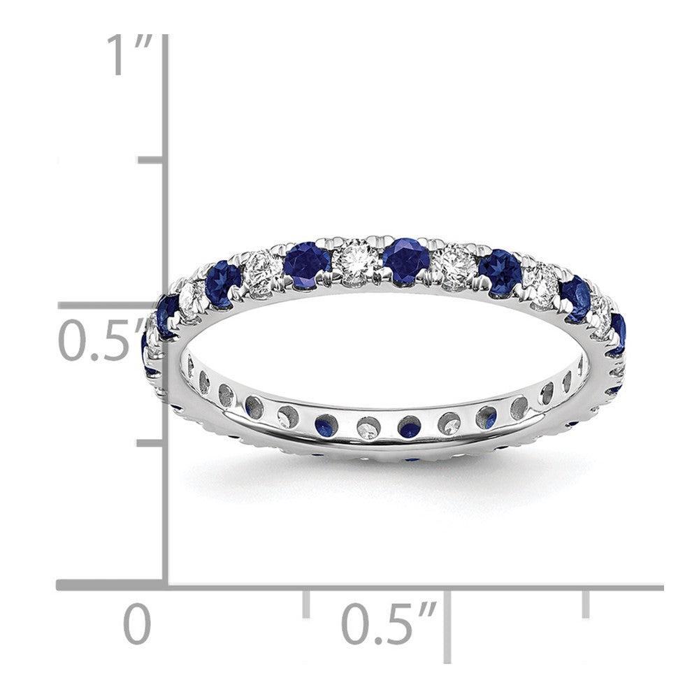 14K White Gold Lab Grown Dia VS/SI FGH & Cr Blue Sapp Eternity Ban