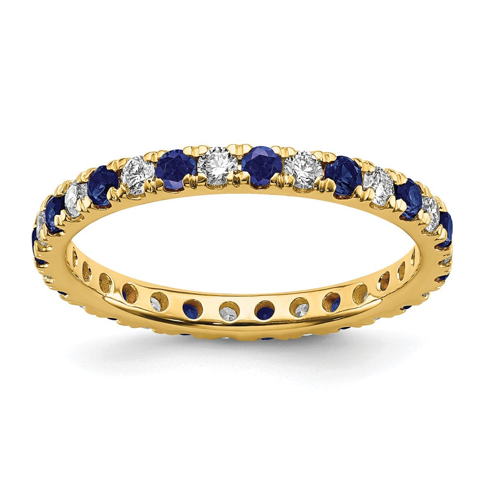 14K Lab Grown Diamond VS/SI FGH & Cr Blue Sapp Eternity Band