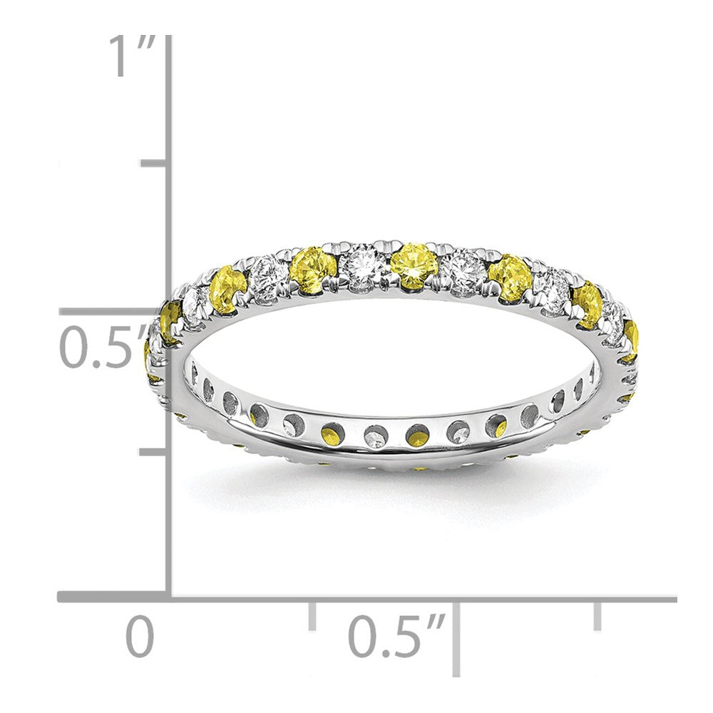 14K White Gold Lab Grown Dia VS/SI FGH & Cr Yellow Sapp Eternity B