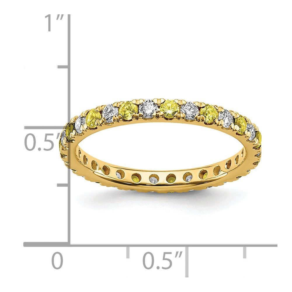 14K Lab Grown Diamond VS/SI FGH & Cr Yellow Sapp Eternity Band