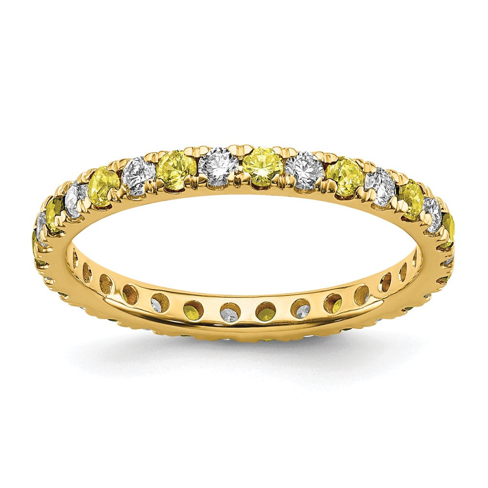 14K Lab Grown Diamond VS/SI FGH & Cr Yellow Sapp Eternity Band