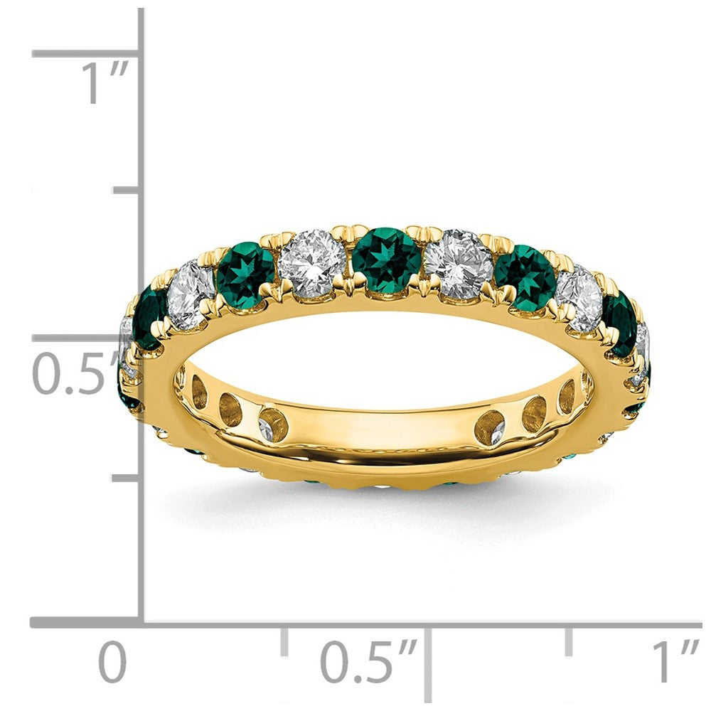 14K Lab Grown Diamond VS/SI FGH & Cr Alexandrite Eternity Band