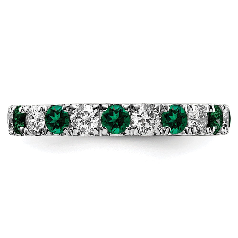 14K White Gold Lab Grown Dia VS/SI FGH & Cr Emerald Eternity Band