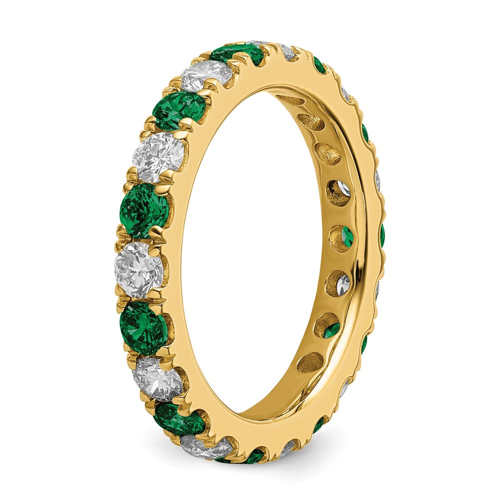 14K Lab Grown Diamond VS/SI FGH & Cr Emerald Eternity Band