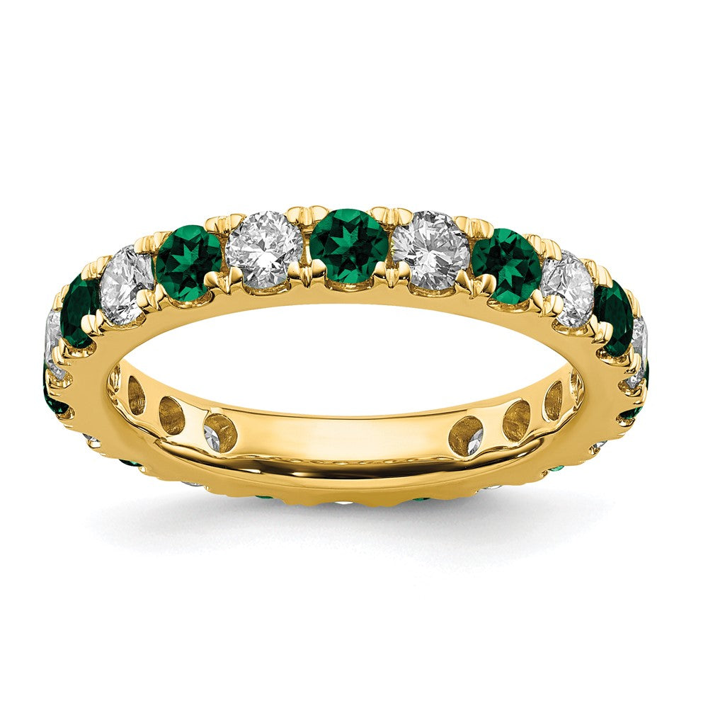 14K Lab Grown Diamond VS/SI FGH & Cr Emerald Eternity Band