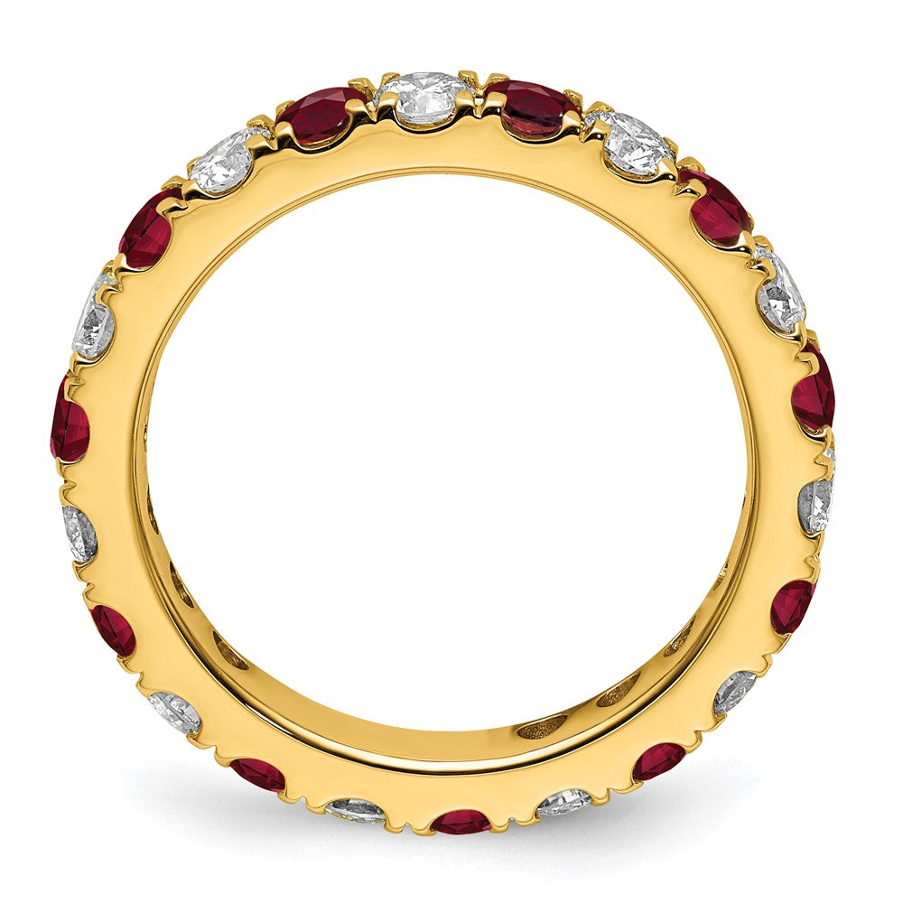 14K Lab Grown Diamond VS/SI FGH & Cr Ruby Eternity Band