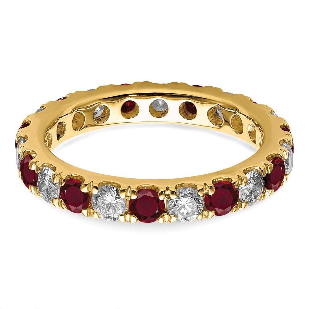 14K Lab Grown Diamond VS/SI FGH & Cr Ruby Eternity Band