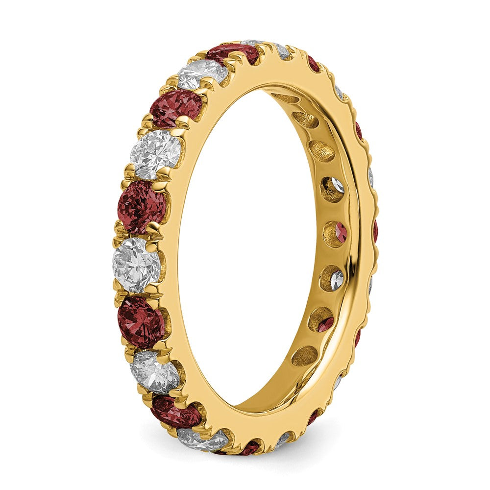 14K Lab Grown Diamond VS/SI FGH & Cr Ruby Eternity Band