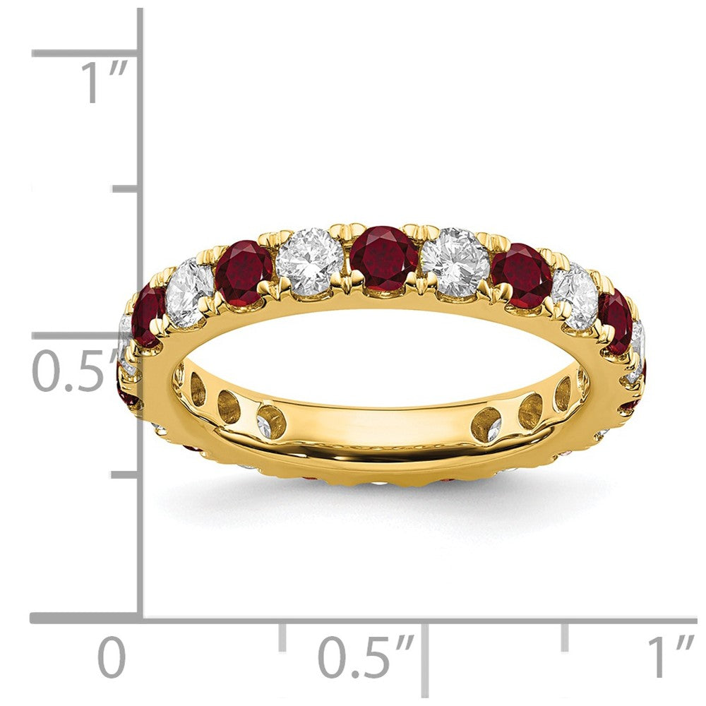 14K Lab Grown Diamond VS/SI FGH & Cr Ruby Eternity Band