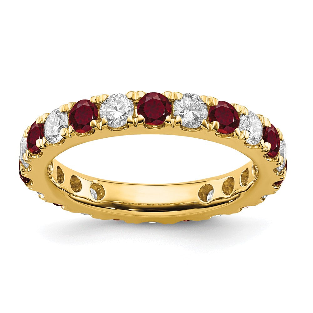 14K Lab Grown Diamond VS/SI FGH & Cr Ruby Eternity Band