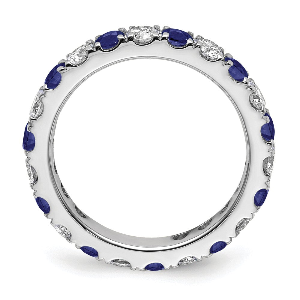 14K White Gold Lab Grown Dia VS/SI FGH & Cr Blue Sapp Eternity Ban