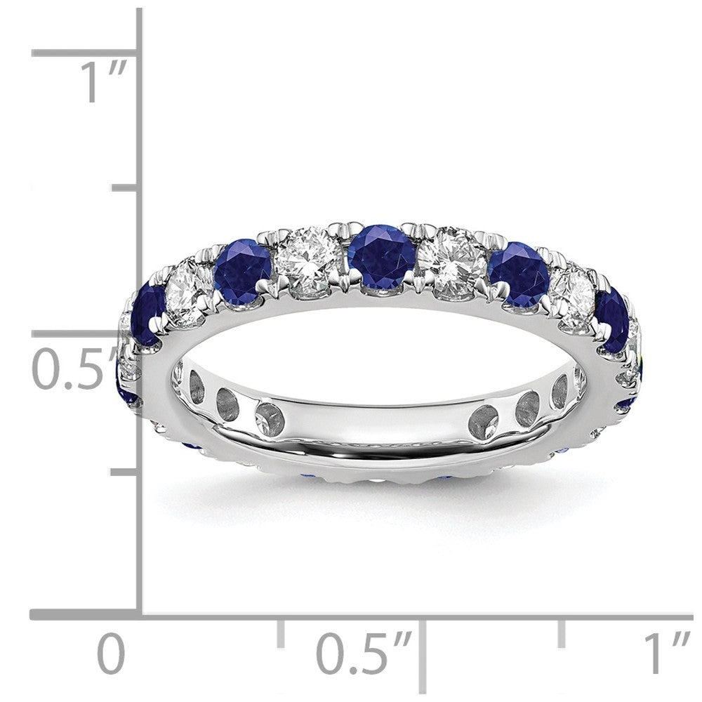 14K White Gold Lab Grown Dia VS/SI FGH & Cr Blue Sapp Eternity Ban