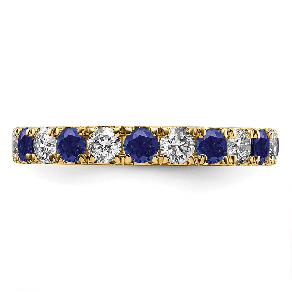 14K Lab Grown Diamond VS/SI FGH & Cr Blue Sapp Eternity Band