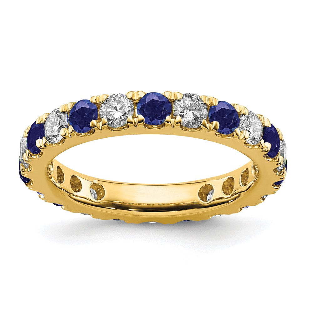 14K Lab Grown Diamond VS/SI FGH & Cr Blue Sapp Eternity Band