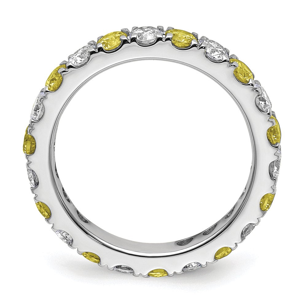 14K White Gold Lab Grown Dia VS/SI FGH & Cr Yellow Sapp Eternity B