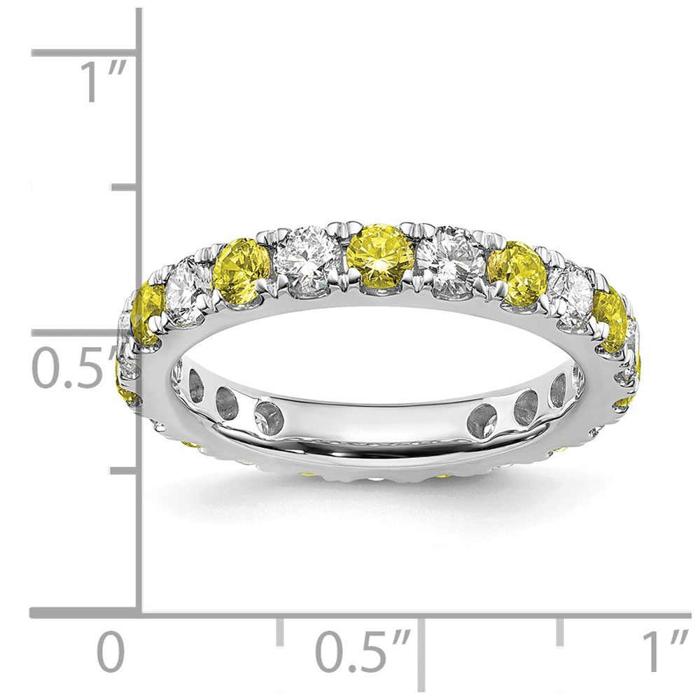 14K White Gold Lab Grown Dia VS/SI FGH & Cr Yellow Sapp Eternity B