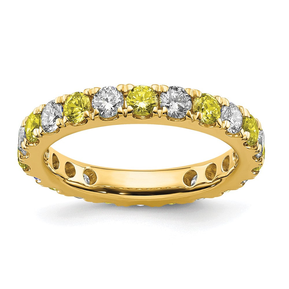 14K Lab Grown Diamond VS/SI FGH & Cr Yellow Sapp Eternity Band