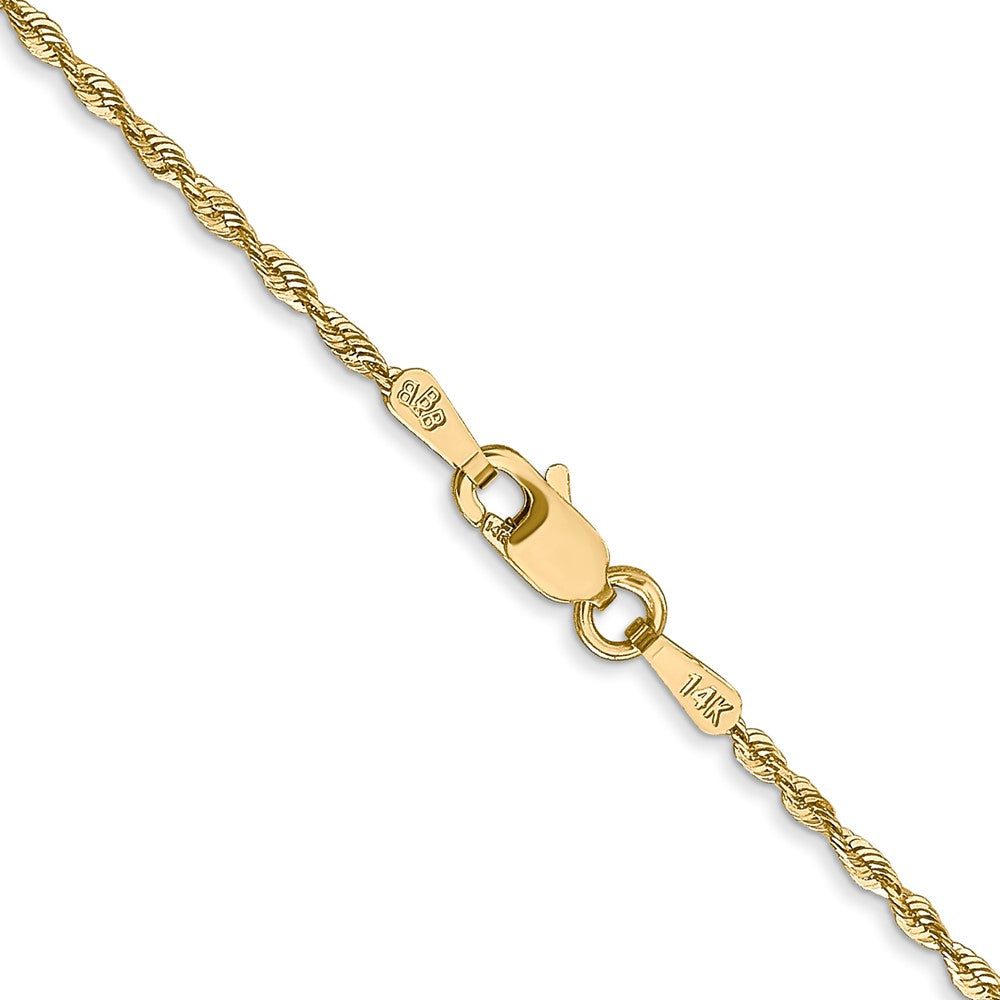 14K 24 inch 1.5mm Extra Light Diamond-cut Rope with Lobster Clasp Chain