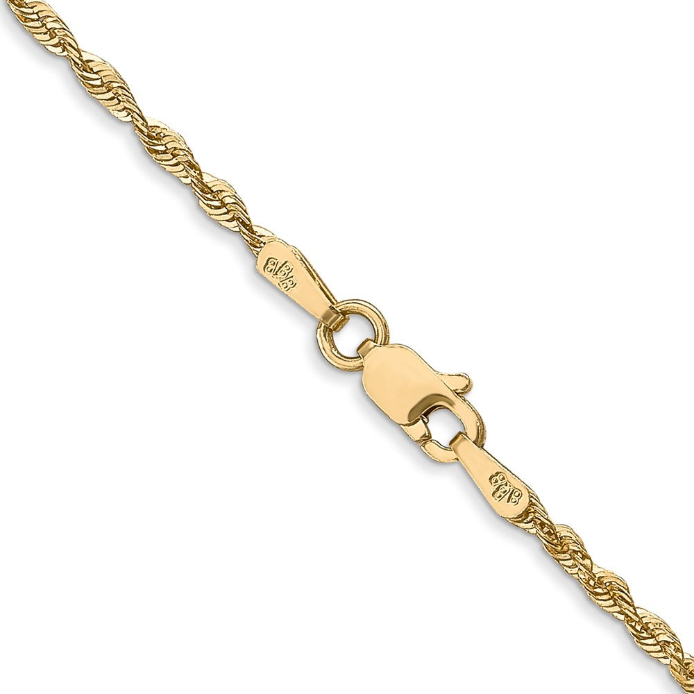 14K 16 inch 1.8mm Extra Light Diamond-cut Rope with Lobster Clasp Chain