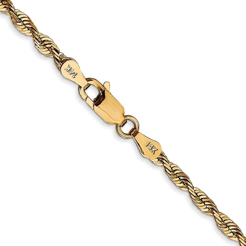 14K 24 inch 2.75mm Extra Light Diamond-cut Rope with Lobster Clasp Chain