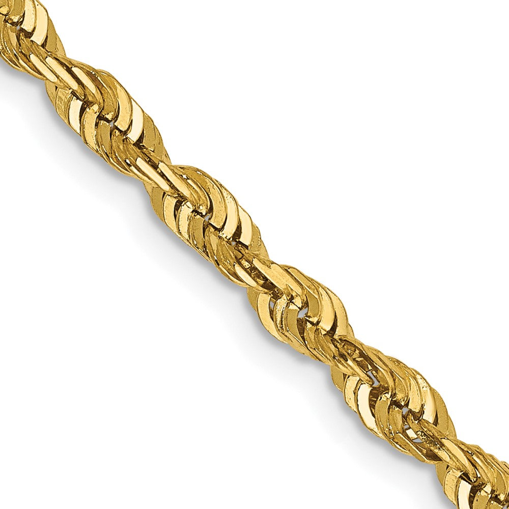 14K 24 inch 4mm Extra Light Diamond-cut Rope with Lobster Clasp Chain