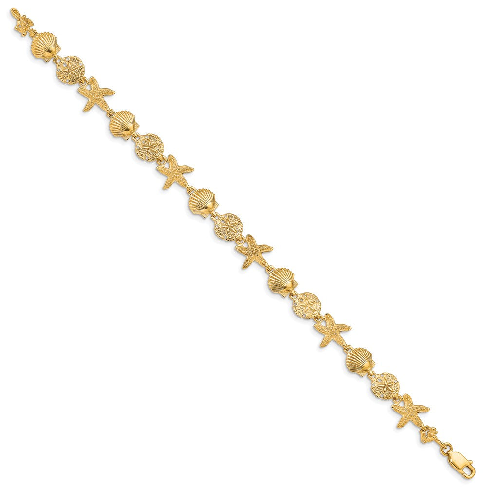 14k Seashell Theme Bracelet