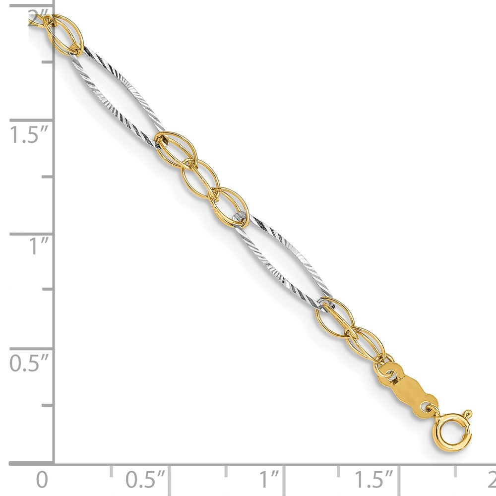 14k Two-tone Oval Design Bracelet