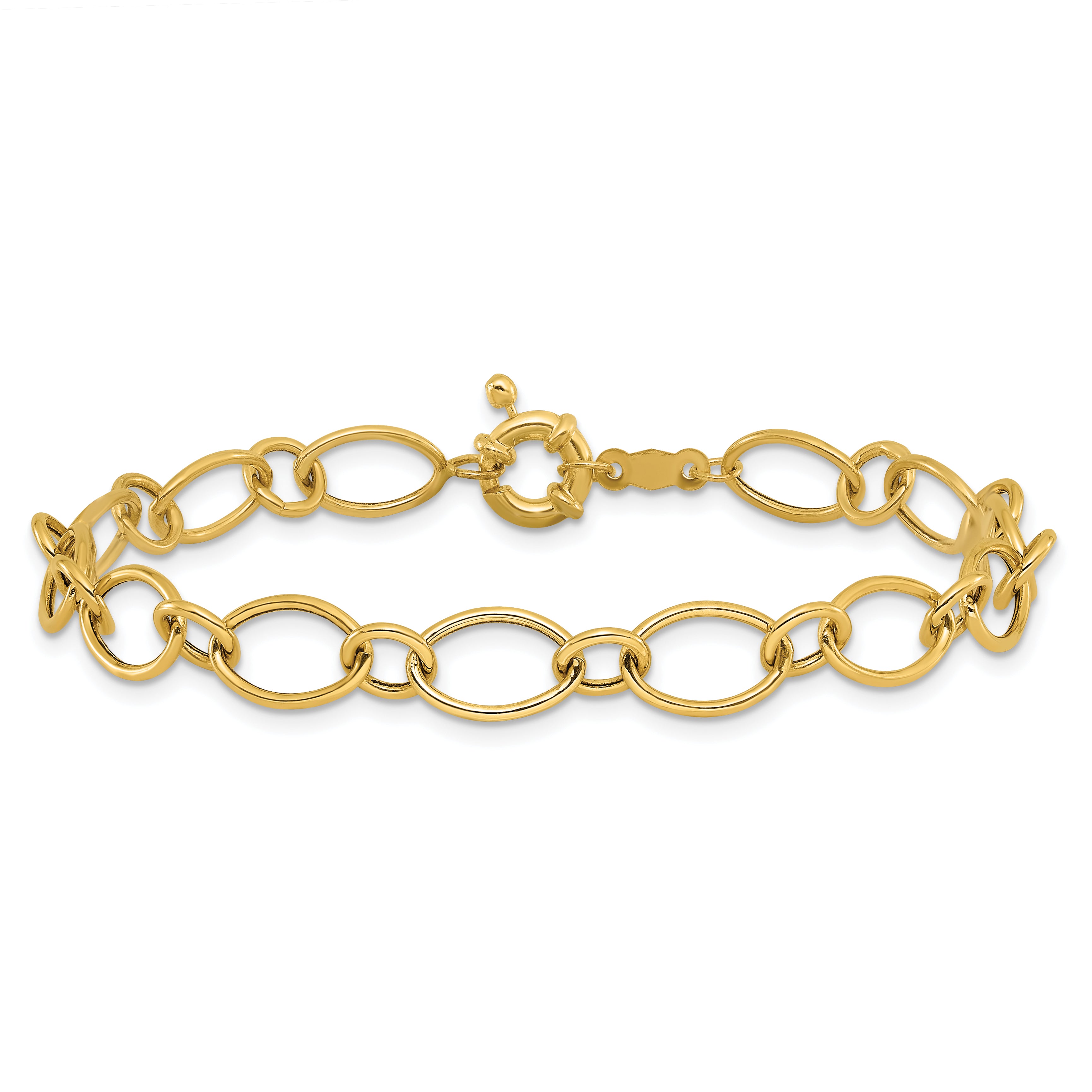 14k Oval & Circles Design Bracelet