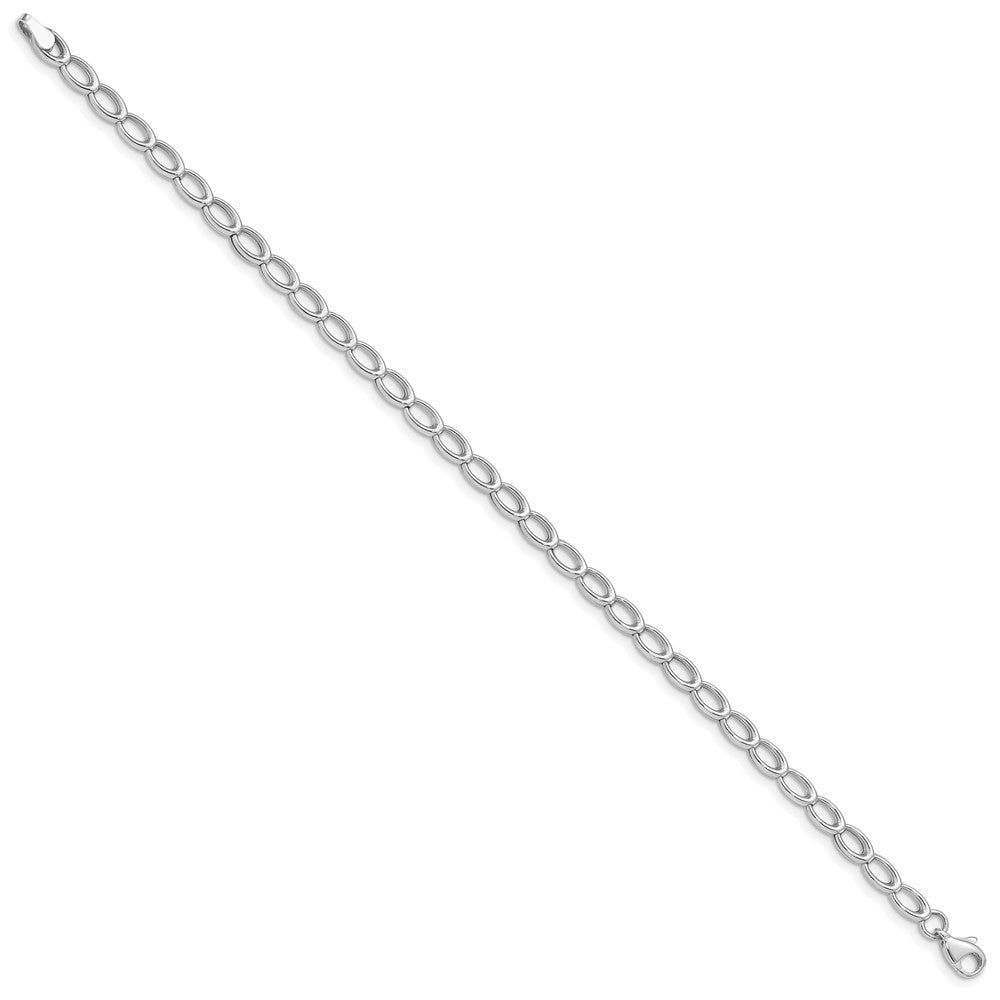 14K White Gold Polished Open Link Bracelet