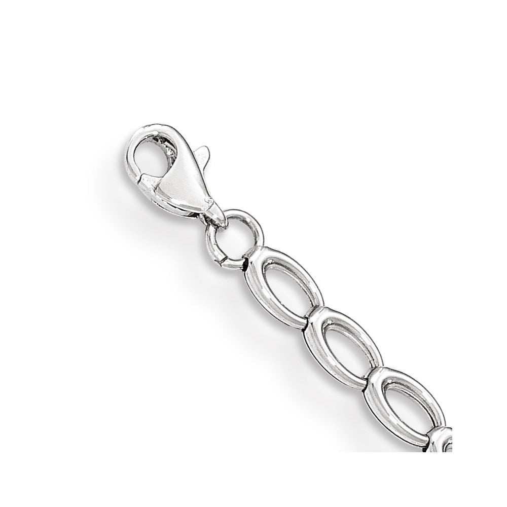 14K White Gold Polished Open Link Bracelet