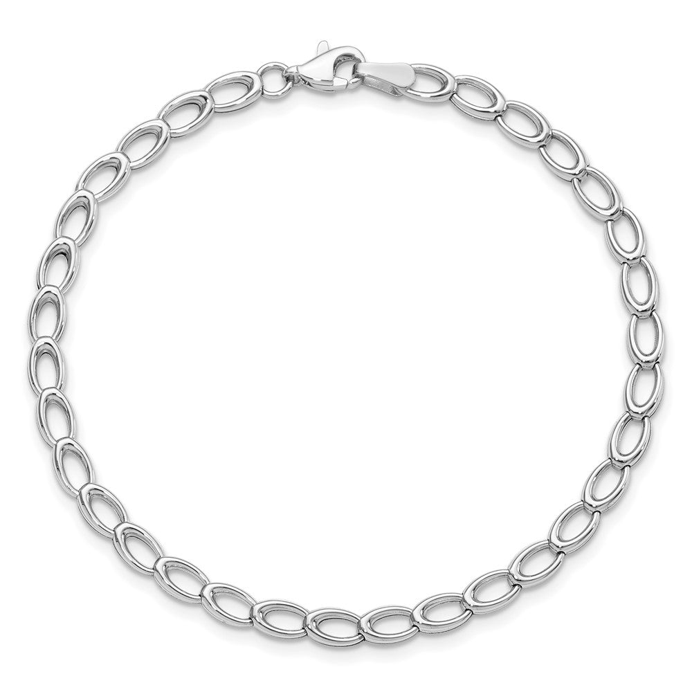 14K White Gold Polished Open Link Bracelet