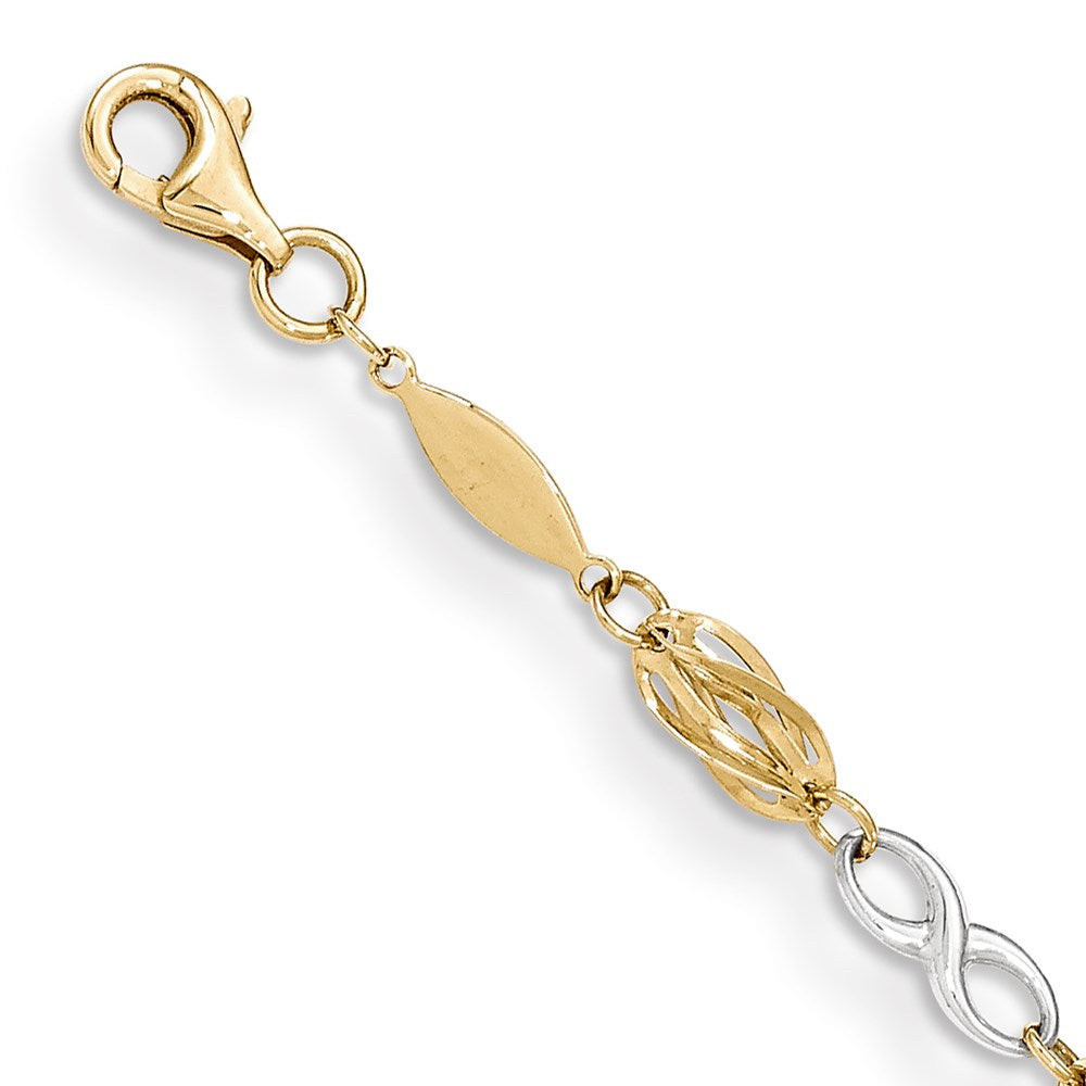 14K Two-Tone Polished Infinity Symbol 7.5in Bracelet