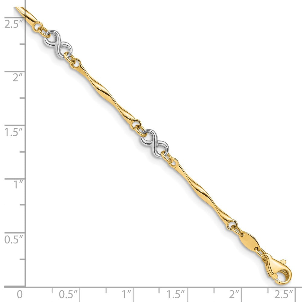 14k Two-tone Polished Infinity Bracelet