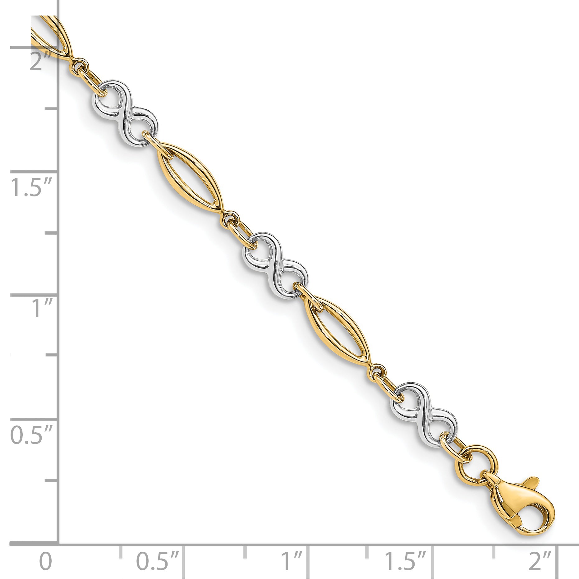 14k Two-tone Polished Infinity Bracelet