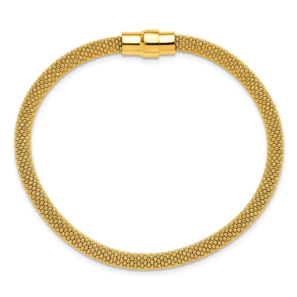 Sterling Silver Gold-tone 18K Flash-plated Magnetic Bracelet