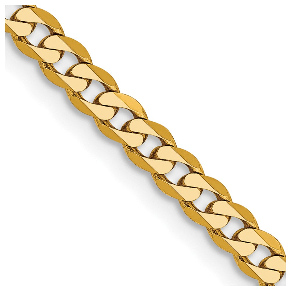 14K 22 inch 2.9mm Flat Beveled Curb with Lobster Clasp Chain