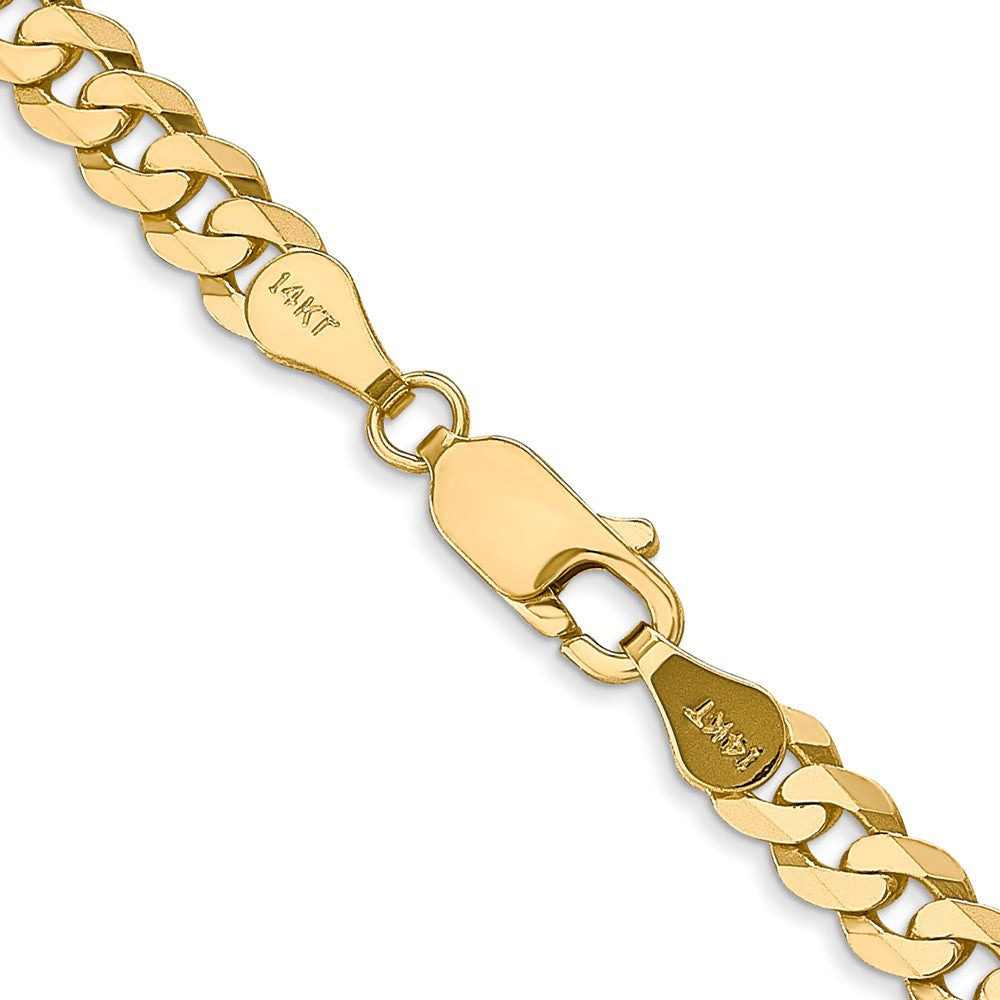 14K 20 inch 4.75mm Flat Beveled Curb with Lobster Clasp Chain