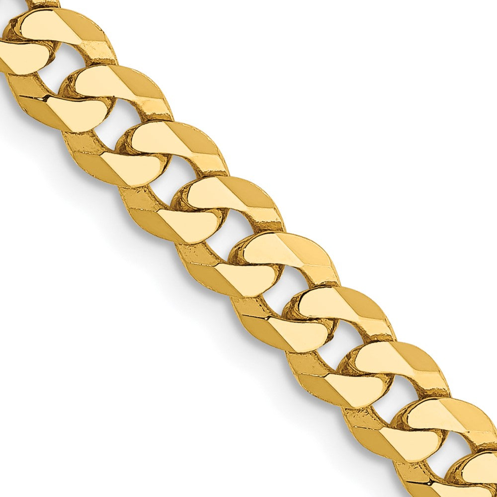 14K 24 inch 4.75mm Flat Beveled Curb with Lobster Clasp Chain